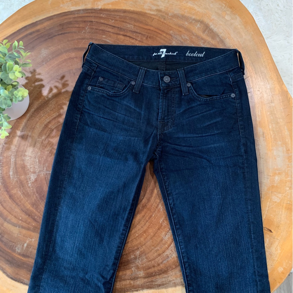 Dark Blue 7 for All Mankind Bootcut Jeans Size 26 Embellished Pockets